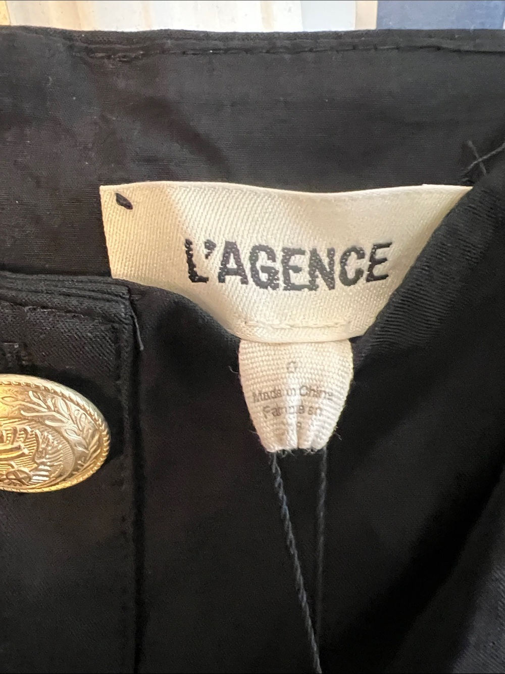 L'AGENCE Black Maxi Dress with Gold Buttons - Picture 2 of 3